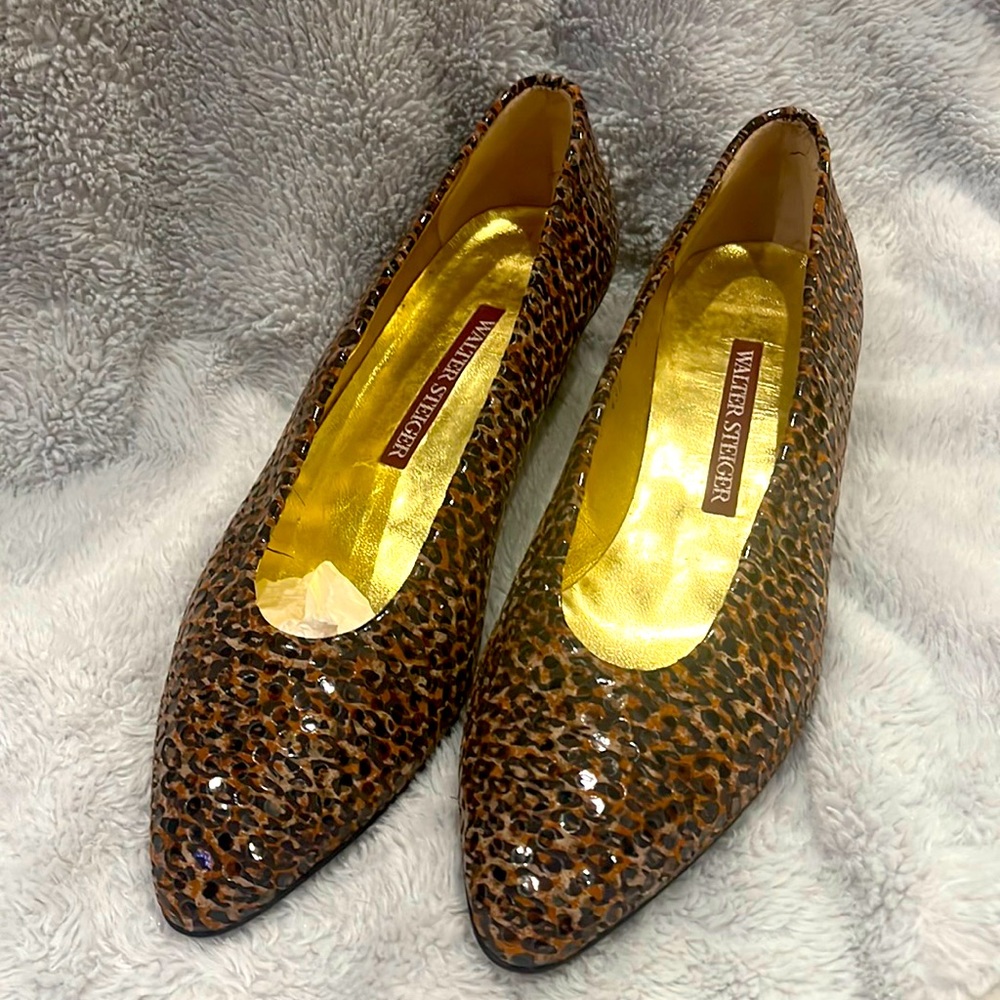 Vintage Walter Steiger animal print heels